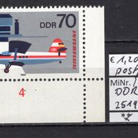 DDR 1980 25 Jahre Interflug MiNr. 2519 postfrisch Eckrand unten rechts