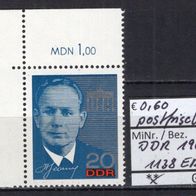 DDR 1965 Besuch sowjetischer Kosmonauten MiNr. 1138 postfrisch Eckrand oli