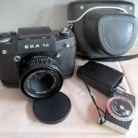 DDR Fotoapparat / Kamera EXA 1c + Zeiss Objektiv Tessar 2.8/50 + Tasche + Weimar Lux