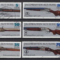 DDR 1978 Jagdwaffen aus Suhl MiNr. 2376 - 2381 gestempelt