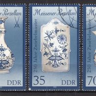 DDR 1989 Meissener Porzellan (III) MiNr. 3241 II - 3244 II gestempelt