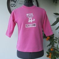 Sweatshirt Gr. 116 pink Katzen Motiv rosa Baumwolle Pulli Pullover Langarm Shirt