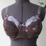 Bügel-BH "Eleganzia" Gr. 95 C braun mocca Applikation grau Lingerie verstellbar