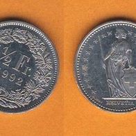 Schweiz 1/2 Franken 1992 B