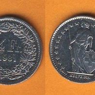 Schweiz 1/2 Franken 1981