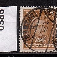 Dr166 Deutsches Reich Mi. Nr. 386 Johann Wolfgang von Goethe o <