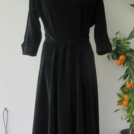 Original Vintage Samt Kleid 50er Jahre Gr. 36 schwarz Stickerei Abend Ball Retro