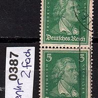 Dr168 Deutsches Reich Mi. Nr. 387 - 2-fach - Friedrich von Schiller o <