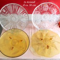 Omas schöne alte Tortenplatte * Kuchenplatte Glas Kristall * 50er-70er J. Vintage