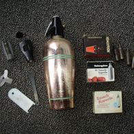 Vintage Siphon Flasche mit Zubehör