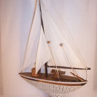 Segelboot / Yacht, Massivholz, Handarbeit, H.- 54 cm, 60/70er Jahre *