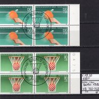 Berlin 1985 Sporthilfe Viererblöcke MiNr. 732 - 733 ESST