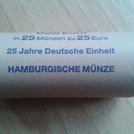 Deutschland 25x 25 Euro Deutsche Einheit 2015 org. Rolle 999 er Silber-Münze Mzz J