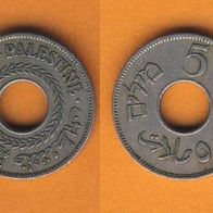 Palästina 5 Mils 1934 Auflage nur 500 000 Stück RAR