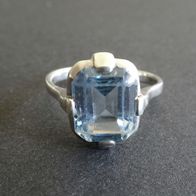 Art Deco Ring, Silber mit Aquamarin