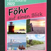 Fahrrad Karte Wanderkarte Föhr Nordsee mit Stadtplan Wyk mit Gezeitenkalender 2022