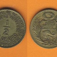 Peru 1/2 Sol De Oro 1956