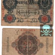 Zwanzig Mark Reichsbanknote 1910, E-Serie,