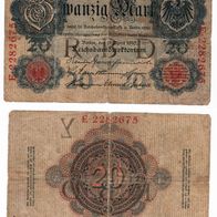 Zwanzig Mark Reichsbanknote 1910, E-Serie,