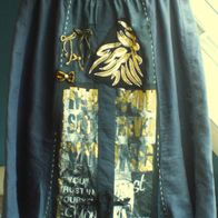 Damen Jeans Rock Dunkel Blau-Gold-Schwarz Gr.52-54-56-58 Einzelexemplar!