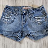 Kurze Hose Jeans Stretch-Shorts Blau Gr. 36 Used Look