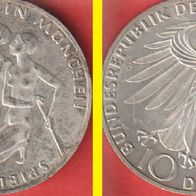 1972 BRD 10 DM Olympiade München Kniendes Sportlerpaar bankfrisch J