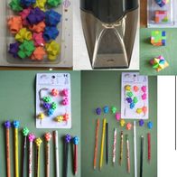 Set: 18xAufsteckradierer Bunt Radierer 9x Bleistifte 1x Anspitzer Staples