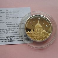 Vatikan 2006 500 Jahre Petersdom PP Silber Gold mit Swarovski * *