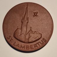 MED : Medaille Düsseldorf St. Lambertus Böttger Porzellan aus Meissen