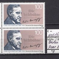 Berlin 1989 100. Geburtstag von Carl von Ossietzky Paar MiNr. 851 postfrisch HAN