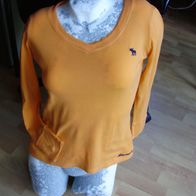 Abercrombie &Fitch Shirt Langarm orange V-Ausschnitt S passend