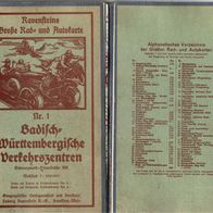 große Rad- und Autokarte Nr. 1: Badisch-Württembergische Verkehrszentren. Schwarzwald