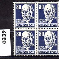 H833 DDR Mi. Nr. 339 - 4er Block - Ernst Thälmann * *
