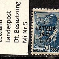 H858 Lettland Landespost während deutscher Besetzung Nr. 5 * *