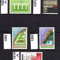 H864 Niederlande Mi. Nr. 1252 A + 1272 + 1292 + 1293 + 1315 A * *