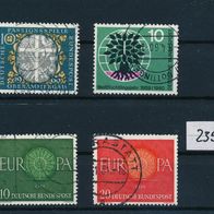 2357 - BRD Briefmarken Michel Nr 326,329,337,338 gest Jahrg 1960