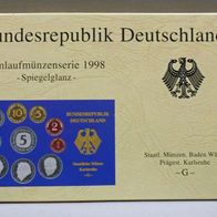 DM - "Kursmünzensatz 1998 G" in PP-Spiegelglanz