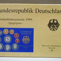 DM - "Kursmünzensatz 1999 D" in PP-Spiegelglanz