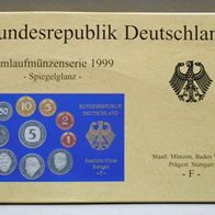 DM - "Kursmünzensatz 1999 F" in PP-Spiegelglanz
