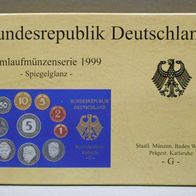 DM - "Kursmünzensatz 1999 G" in PP-Spiegelglanz