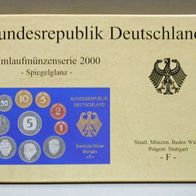 DM - "Kursmünzensatz 2000 F" in PP-Spiegelglanz