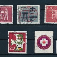 2362 - BRD Briefmarken Michel Nr 390,391,399,400,407 gest Jahrg 1963