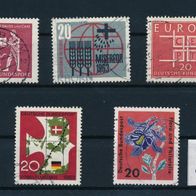 2363 - BRD Briefmarken Michel Nr 390,391,394,399,407 gest Jahrg 1963