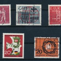 2364 - BRD Briefmarken Michel Nr 390,391,399,405,407 gest Jahrg 1963