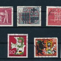 2365 - BRD Briefmarken Michel Nr 390,391,399,407,410 gest Jahrg 1963