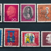 2380 - BRD Briefmarken Michel Nr504,505,515,518,521,522,525,528 gest Jahrg 1966