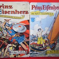 2 Prinz Eisenherz-Bücher Badischer Verlag.. Rücken fehlt..