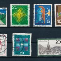 2395 - BRD Briefmarken Michel Nr 628,629,630,647,648,654,656 gest Jahrg 1970