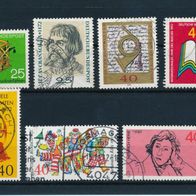 2407 - BRD Briefmarken Michel Nr715,718,733,739,740,748,750, gest Jahrg 1972