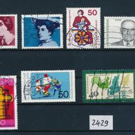 2429 - BRD Briefmarken Michel Nr, 828,829,831,832,834,835,842gest Jahrg 1975